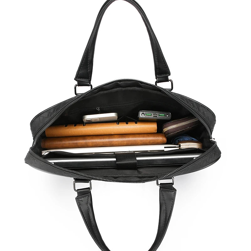 Amblot Zippered leather laptop bag
